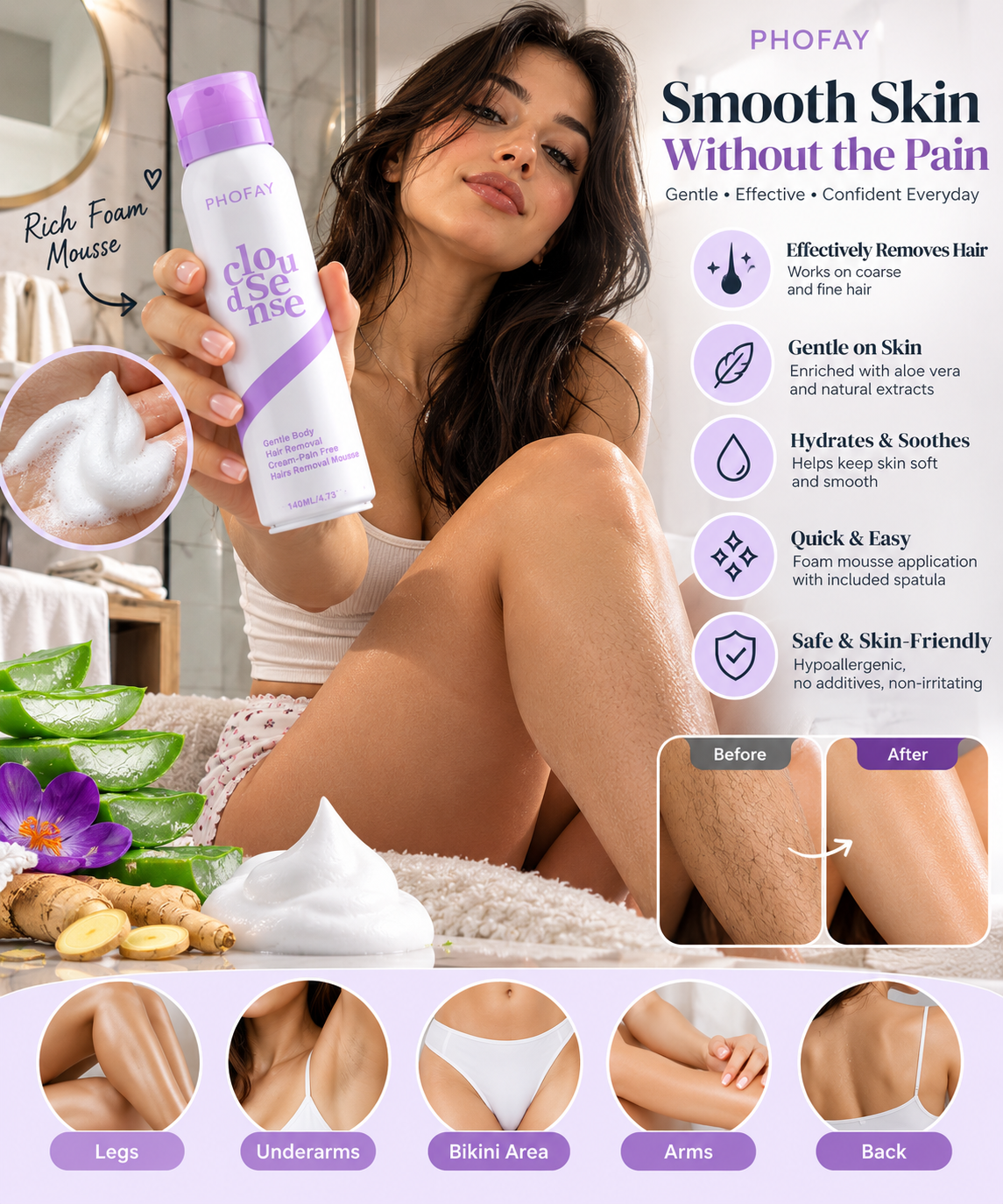 Cloud Sense™ Pain-Free Hair Removal