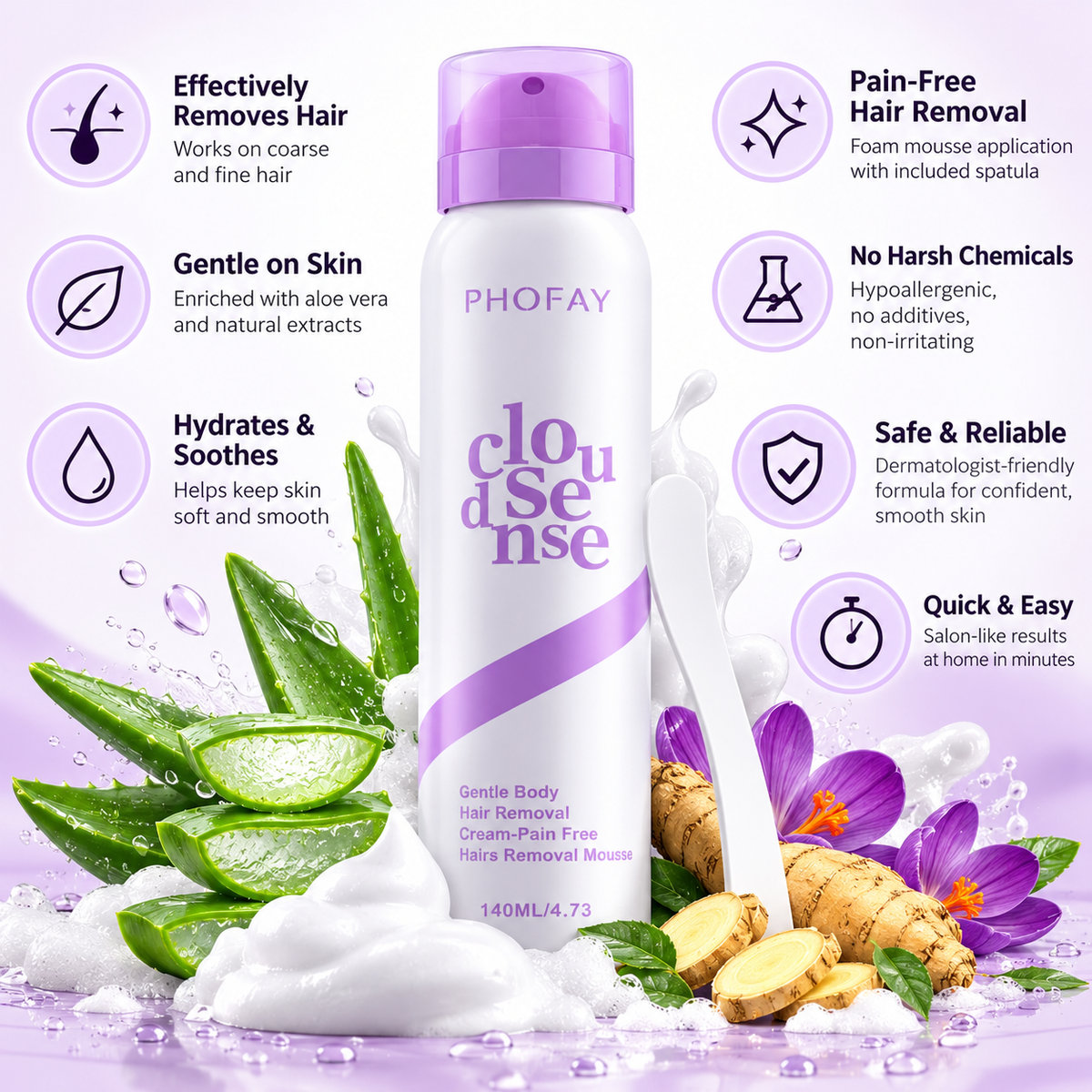 Cloud Sense™ Pain-Free Hair Removal